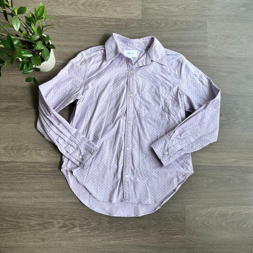 Current/ Elliott Lavender Polka Dot Button Down Shirt